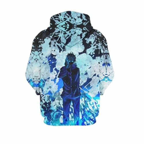 Stylish Unisex Anime Hoodie with Blue Anime Character Design