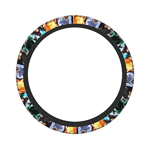 Circular tire cover with anime character design