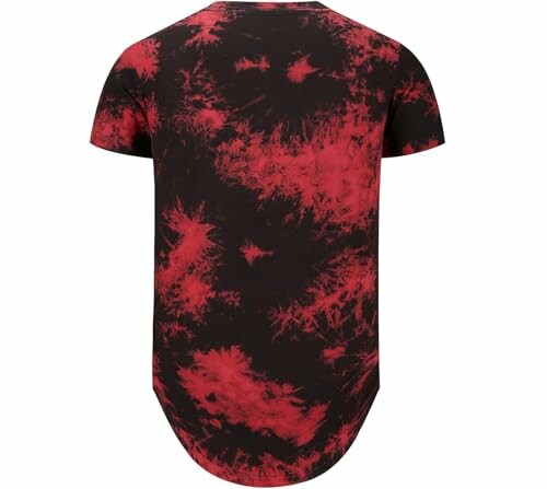 Red and black tie-dye t-shirt back view